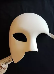 Half Face Phantom of the Opera Costume Masquerade Mask [White] - Picture 1 of 6