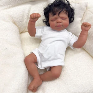 Lifelike Sleeping Black Newborn Baby Dolls 18" Reborn Dolls African American - Picture 1 of 4