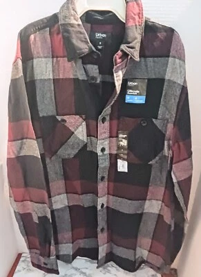 Camisa de franela Urban Pipeline roja supersuave con botones 2 bolsillos para hombre talla pequeña  Foto 1 de 4