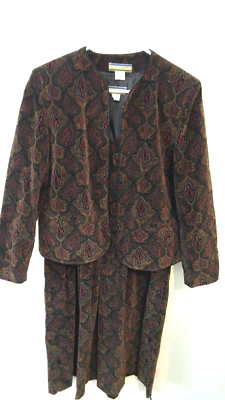 Vestido Jersey Bryn Connelly Vintage + Chaqueta Cottagecore Paisley Talla 12 Japón Foto 1 de 4
