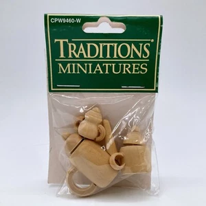 Mini teteras de madera Traditions Miniatures de 3 piezas de 3/4" a 1-1/4" sin terminar CPW9460-W - Imagen 1 de 4