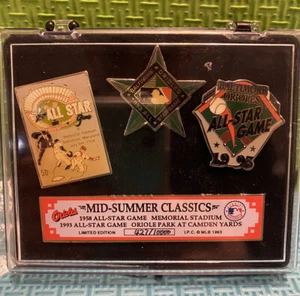 Baltimore Orioles Vintage All Star Game MLB Pin Set Lot 1993 Limited Edition New - Picture 1 of 1