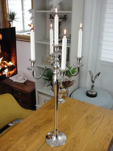 Kandelaber 74 cm Kerzenleuchter Jugendstil Silber Luxus Kerzenständer Antik Edel - Picture 1 of 9