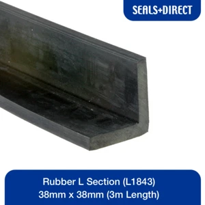 Gomma EPDM nera sezione L (L1843) - Dimensioni: 38 mm x 38 mm, Lunghezza: 3 metri - Foto 1 di 2
