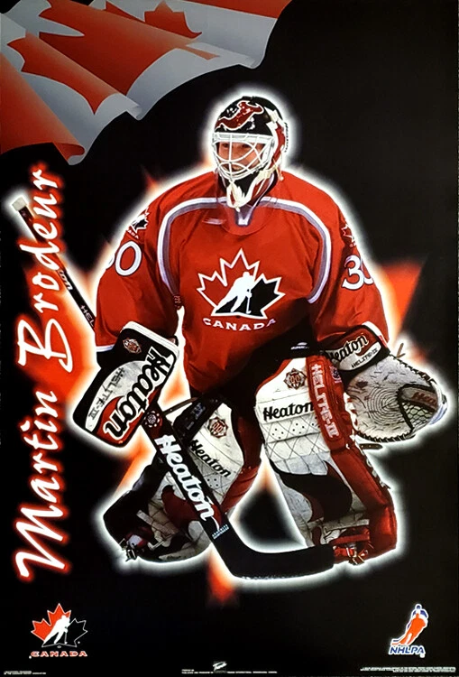 PÓSTER Martin Brodeur 1998 Equipo Canadá Hockey Nagano Juegos Olímpicos Portero 22x34 Foto 1 de 1