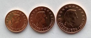 LUXEMBURG SET Euro-Münzen 2024 - 1 Cent 2 Cent 5 Cent UNC - Bild 1 von 2