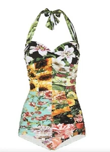 DOLCE & GABBANA Bademode Blumen Sizilien Dschungel Bikini Badeanzug Beachwear 2IT UK8 S - Bild 1 von 5