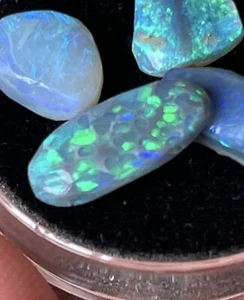 Black Opal Solid Polished Lightning Ridge Snake Skin Honeycomb Pattern Rare Gems - Picture 1 of 19