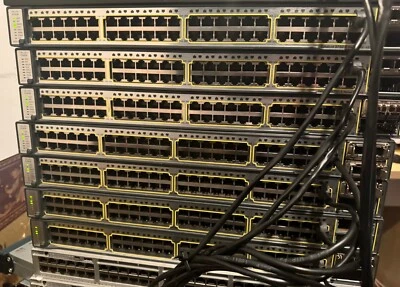 Cisco E-Series PoE-48 Switch WS-C3750E-48PD-SF 1 IOS 15.0(2)SE11  TESTED - Image 1 of 4