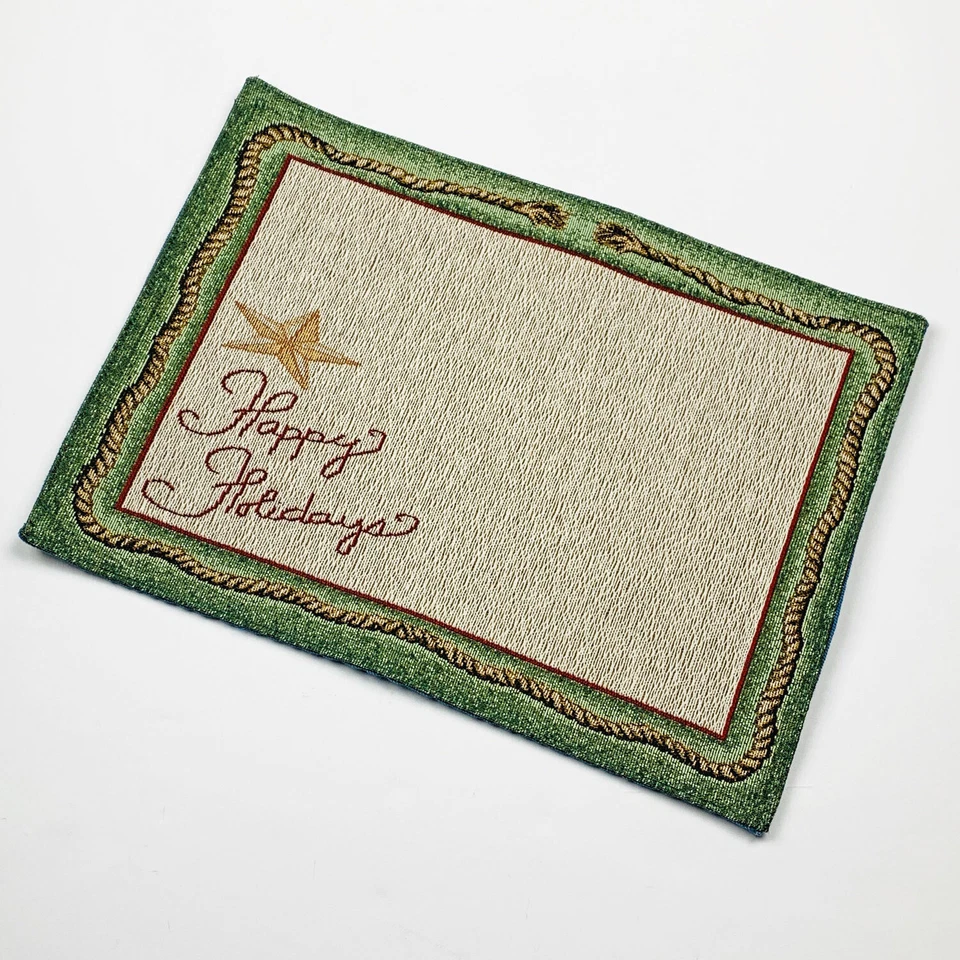 Western Christmas Happy Holidays Cowboy Lasso Western Star Tapestry Placemat - Image 1 of 1