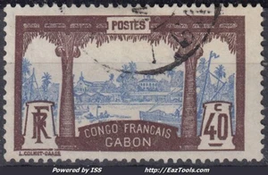 GABON : CONGO FRANCAIS 40 c BRUN & BLEU N° 42 OBLITERATION LEGERE - Picture 1 of 2