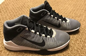Nike Boys Zoom Ascention 834319-002 Gray Black Basketball Shoes Sneakers 6.5Y - Picture 1 of 9