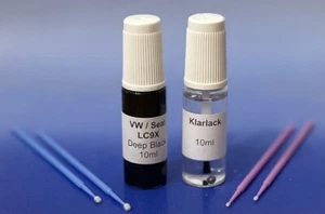 Lackstift-Set VW / Seat LC9X C9X Deep Black perleffekt , 2 x 10ml + 4 Lacktupfer - Bild 1 von 2