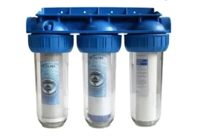  Whole House Water Filter System 2.5" x 10" Three Stage Filtration 3/4" Inlet - Image 1 of 3