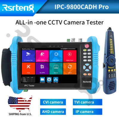 Rsrteng IPC-9800CADH Pro 8K CCTV Camera tester 4K 8MP AHD CVI TVI POE Cable test - Image 1 of 4