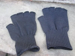 REENACTOR 18TH C COLONIAL FINGERLESS WOOL WORK GLOVES LARGE BLACK UNISEX WARM - Picture 1 of 4