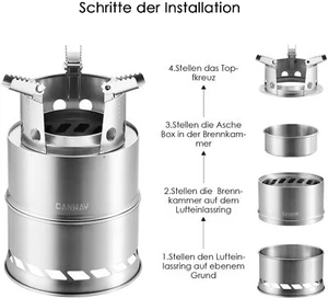 Holzvergaser Kocher Hobo Ofen Winddicht Outdoor Campingkocher aus NEU - Bild 1 von 9