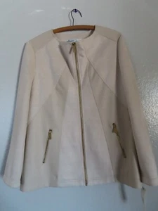 Kenneth Cole Beige Faux Leather & Suede Jacket  Medium NWT SRP $99 - Picture 1 of 12