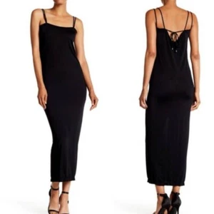 Wolford Black Mesh Strappy Square Neck Maxi Tube Dress Size Small - Picture 1 of 7