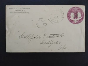RPO: King & Goshen 1894 Cover, Scarce 44 Mile New York Railroad - Picture 1 of 3