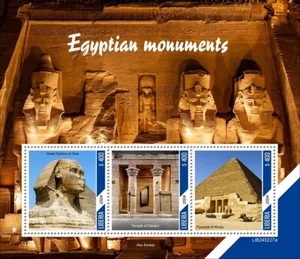 Monuments of Egypt MNH Stamps 2024 Liberia M/S - Picture 1 of 1