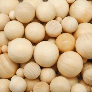 122 Pieces Round Wood Balls Unfinished Wooden Balls Natural Craft Balls - Picture 1 of 7