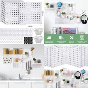 Wall Pegboard Panel Organizer Shelf Garage Kitchen Display Board Holder 6 PACK - Picture 1 of 12
