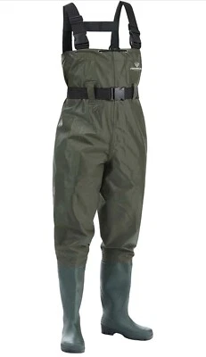 FISHINGSIR HISEA Fishing Waders with Boots Chest Waders Waterproof Men 7 Women 9 - Image 1 of 4