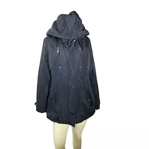 Weather Tamer Womens Black Hooded Parka Coat Medium - Picture 1 of 11