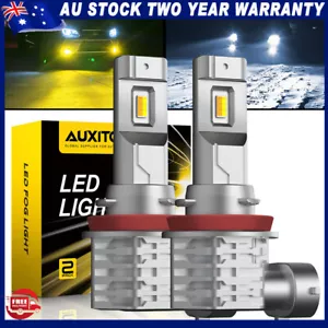 2x H8 H11 LED 6000K Dual + 3000K Colour Yellow White Fog Light Switchback Bulbs - Picture 1 of 9