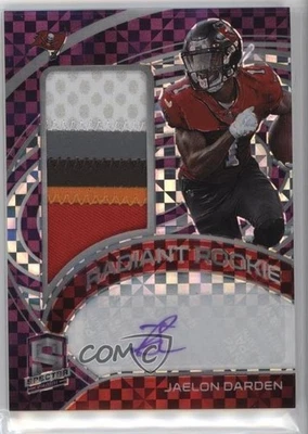 2021 Panini Spectra Neon Purple Prizm /30 Jaelon Darden RPA Patch Auto RC - Image 1 of 2