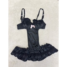 Victoria's Secret Sexy Little Things Teddy Bodysuit Black 34B Skirted