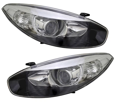 Scheinwerfer Set für Renault Fluence L30 2012- Schwarz H7 Stellmotor Motor - Bild 1 von 4