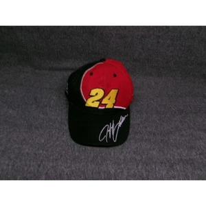 Jeff Gordon Hat Cap Strap Back Mens Red NASCAR Autographed Memorabilia 24 - Picture 1 of 13