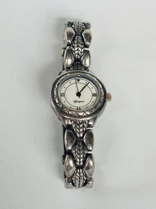 Brighton Geneva Black Leather And Silver tone Watch Untested - Picture 1 of 4