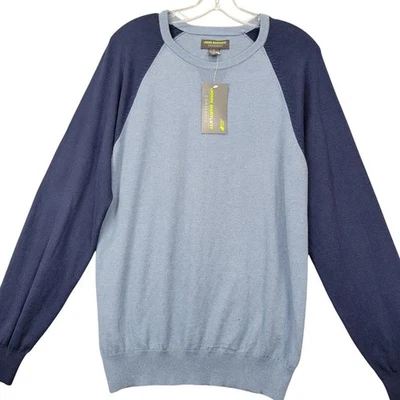John Bartlett Blue Sweater NEW $45 Raglan Long Sleeve Knit Round Neck Men Size M - Image 1 of 4