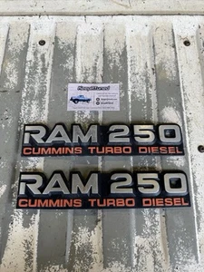 1992 1993 Dodge Ram 250 Cummins Turbo Diesel Fender Emblem Badge OEM Pair D250 - Picture 1 of 1