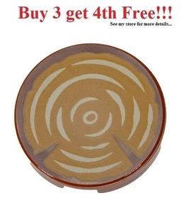 ☀️NEW LEGO Round 2 x 2 Bottom Stud Holder Brown Tree Stump Tan Wood Grain - Picture 1 of 2