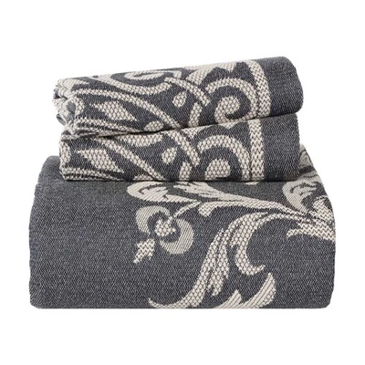 Conjunto de colcha e farsa medalhão vintage tecido jacquard mistura de algodão Adalie - Imagem 1 de 2