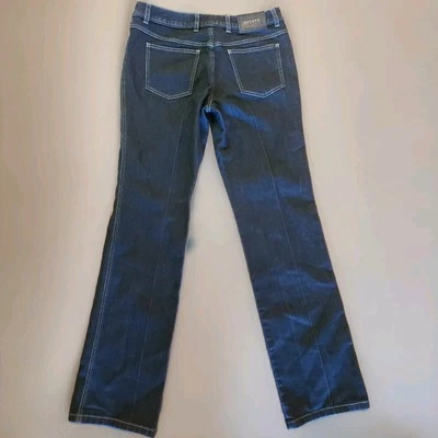 Jeans Escada Feminino 10 Itália 40 Preto Dourado Ponto Perna Reta Cintura Média Elástico - Imagem 1 de 4