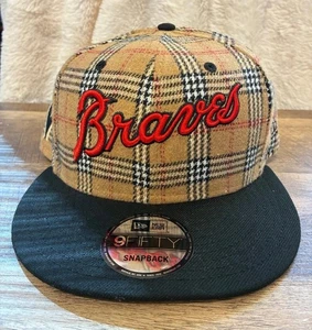 Atlanta Braves New Era Plaid Tartan Tan Cap (New) Burberry - Picture 1 of 3