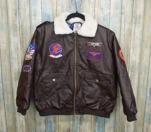 Rubies Top Gun Maverick Bomber Jacket Costume Boys Large 12-14 Faux Patches - Picture 1 of 22