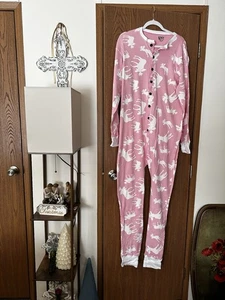 Lazy One Women's Pink Flapjack Pajama Moose Size L - Picture 1 of 2