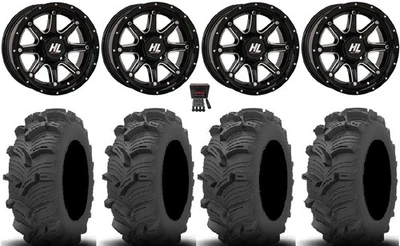 High Lifter HL4 12" Wheels Machined 25" Executioner Tires Kawasaki Teryx Mule Foto 1 de 4