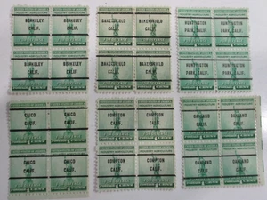 Precancel  (6) DIFFER ENT "BUREAU  PRECANCEL  BLOCKS of 4 Sc#899 ALL CA. CITIES" - Picture 1 of 1