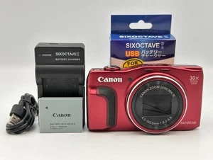 Canon PowerShot SX700 HS Digital Camera 30x Zoom 16MP Wi-Fi NFC Red with Battery - Picture 1 of 12