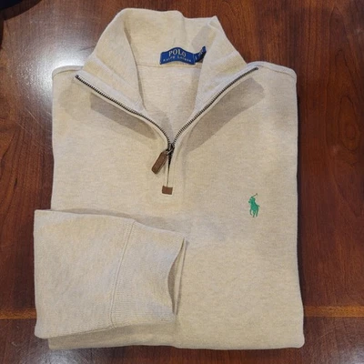 NWT Polo Ralph Lauren Men's 1/4 Zip French Rib Sweater Work Casual Mockneck L - Image 1 of 4