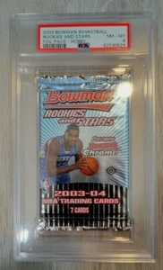 2003 Bowman Chrome Basketball Pack PSA 8 Graded Sealed LeBron James Rookie - Picture 1 of 8