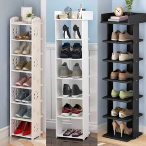 5/6/7/8 Tier Shoe Rack Storage Organisers Cabinet Footwear Slim Narrow Shelf UK - Picture 1 of 59