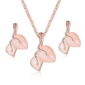 Droplet Design Opal CZ Gold Filled Necklace Earrings Set-Necklace Earrings Set - Picture 1 of 5